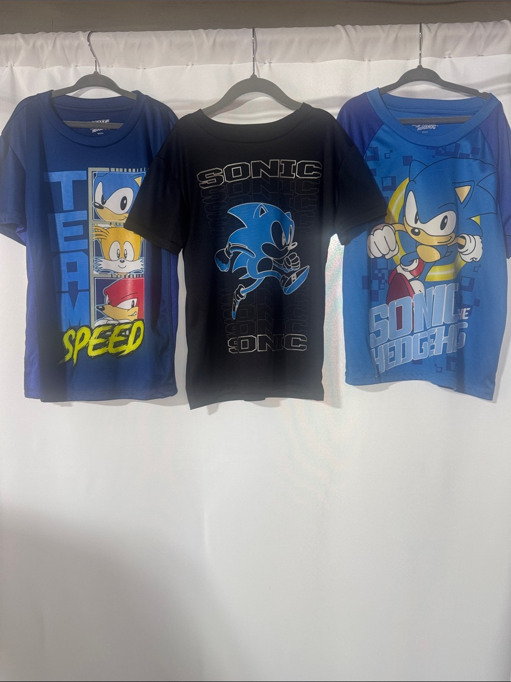 Sonic the Hedgehog Boys' Blue Graphic Tee ( 3 pc lot) -